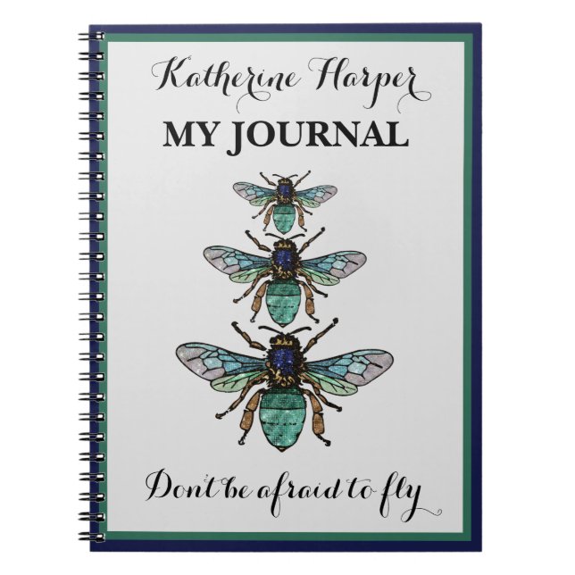 Flight of the glitter bees custom notebook (Front)