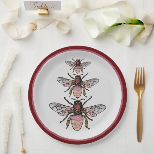 Flight of the glitter bees paper plates