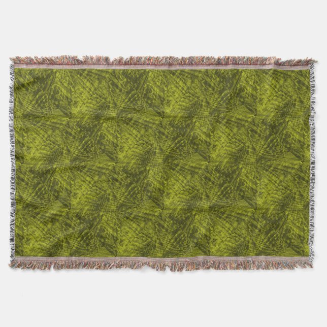 Flight of the green rosella abstract pattern throw throw blanket (Front)