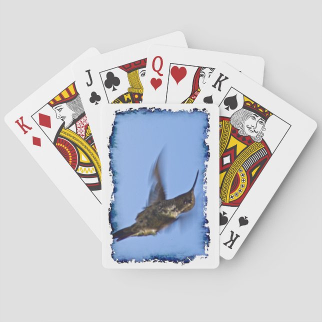 Flight of the Hummingbird White Edge Poker Cards (Back)