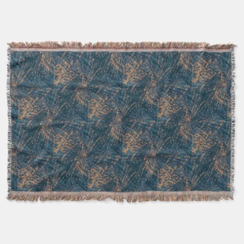 Flight of the peacock abstract pattern throw throw blanket