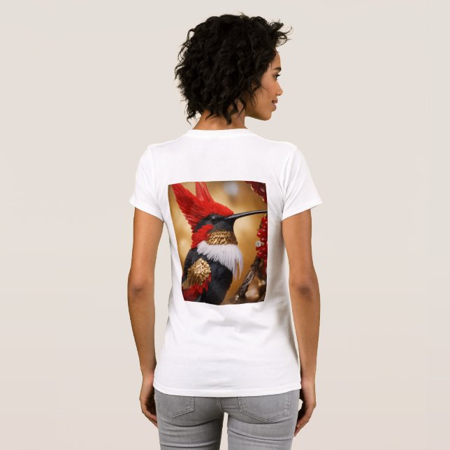  " Flight of the Red, White, and Black Hummingbird T-Shirt (Back Full)