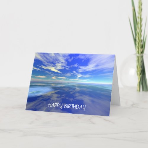 Flight over Water _ Birthday Template Card