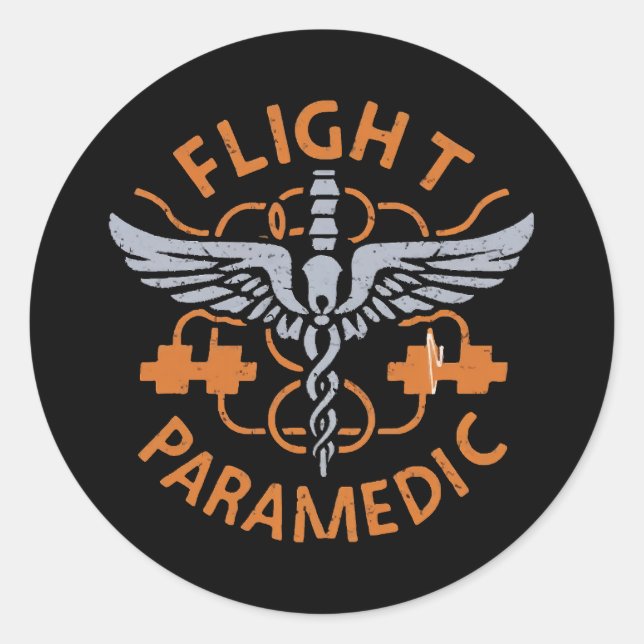 Flight paramedic classic round sticker (Front)