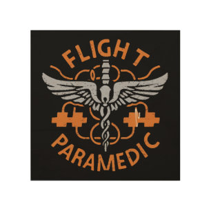 Flight paramedic wood wall art