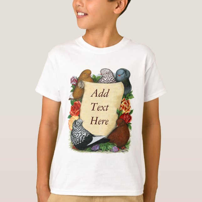 Flight Pigeon Scroll T-Shirt (Front)