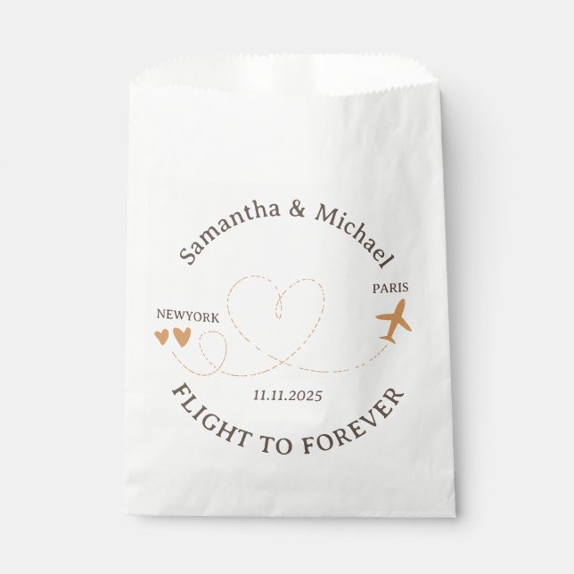 Flight Plane Travel prepare gift Wedding Favor Bag (Front)