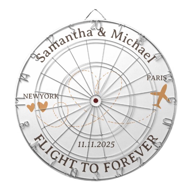 Flight Plane Travelling board Wedding Dart Board (Front)