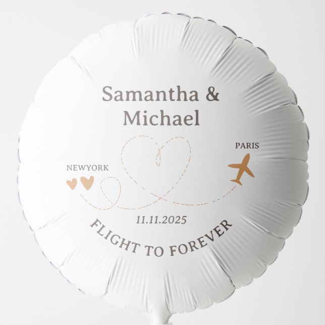 Flight Plane Travelling Wedding day party Balloon (Front)