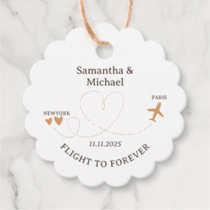 Flight Plane Travelling Wedding Favor Tags