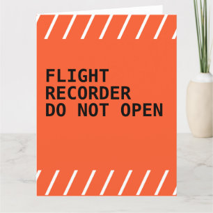 "Flight Recorder Do Not Open" Black Box Aviation Thank You Card