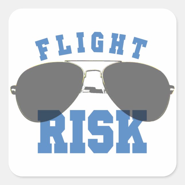 Flight Risk Aviation Glasses Square Sticker (Front)