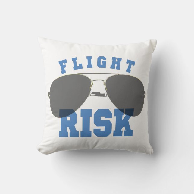 Flight Risk Aviation Glasses Throw Pillow (Front)