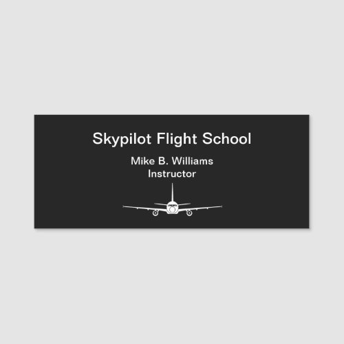 Flight School Instructor Name Tag