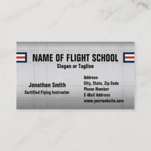 Flight School Or Aviation Field Business Card Flight School Or Aviation Field Business Card