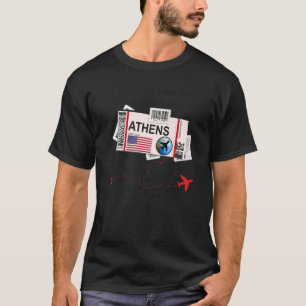 Flight Ticket Athens Girl From Athens Boarding Pa T-Shirt