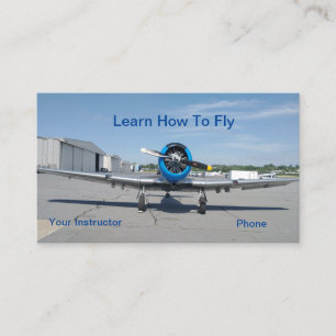 Flight Training School Instruction Business Card