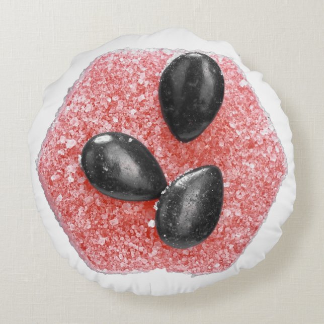 FlightBites Sour Watermelon Round Pillow (Back)