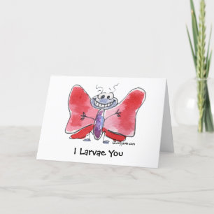 Flighthearted Wishes I Larvae You FoldedCard Letterpress Thank You Card