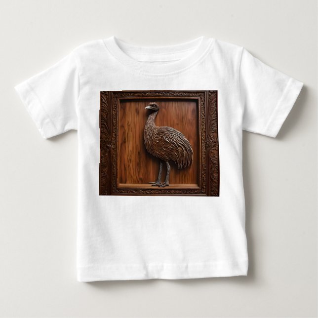 Flightless Wonders: Australian Emu Wood Print, Baby T-Shirt (Front)