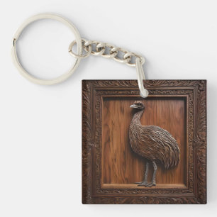 Flightless Wonders: Australian Emu Wood Print, Keychain