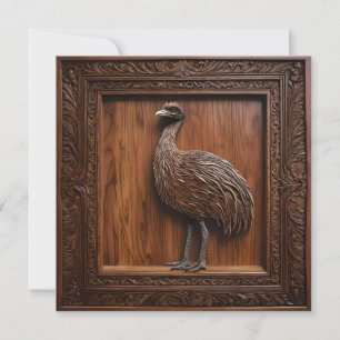 Flightless Wonders: Australian Emu Wood Print, Save The Date
