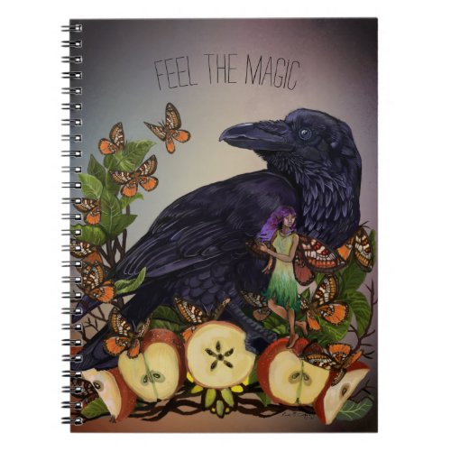 Flights of Fantasy Raven Faery Art  Notebook
