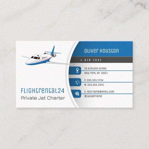 Fligt Rental  Flight Taxi Business Card