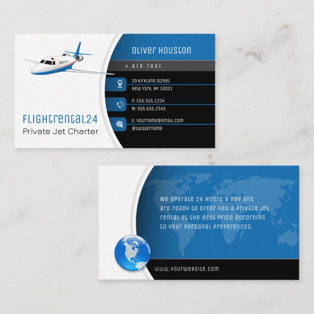 Fligt Rental | Flight Taxi Business Card (Front/Back)