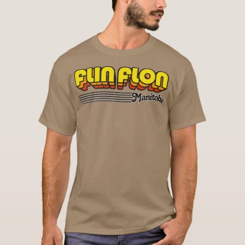 Flin Flon Manitoba Retro Stripes T_Shirt