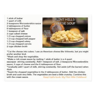 Flint Hills Cheese Soup Recipe Postcard