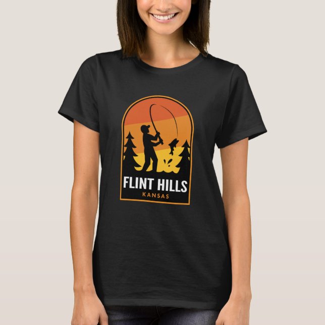 Flint Hills Kansas Fishing T-Shirt (Front)