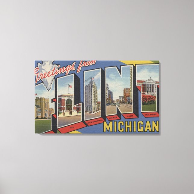 Flint, MichiganLarge Letter ScenesFlint, MI 2 Canvas Print (Front)