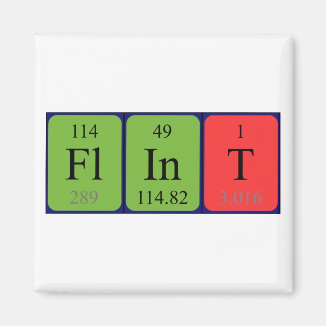 Flint periodic table name magnet (Front)
