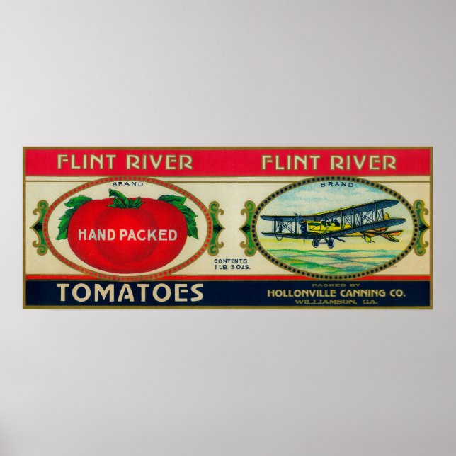 Flint River Tomato LabelWilliamson, GA Poster (Front)