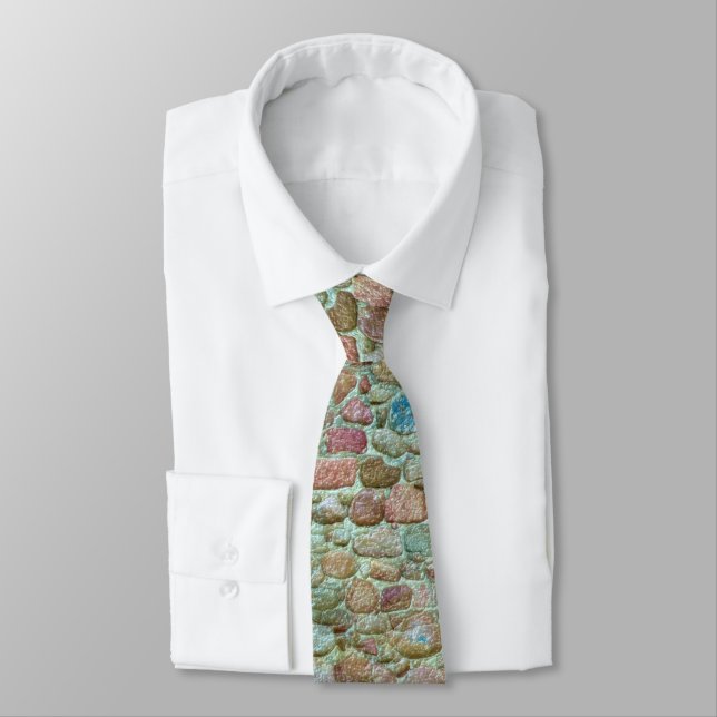 Flint Rock Wall Render Neck Tie (Tied)