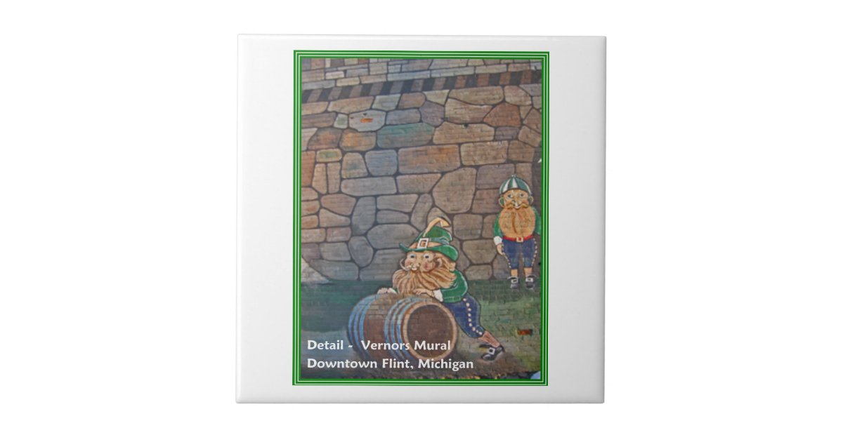 Flint, Vernors Mural detail Tile Zazzle