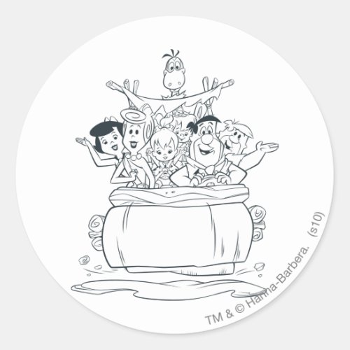 Flintstones Families1 Classic Round Sticker