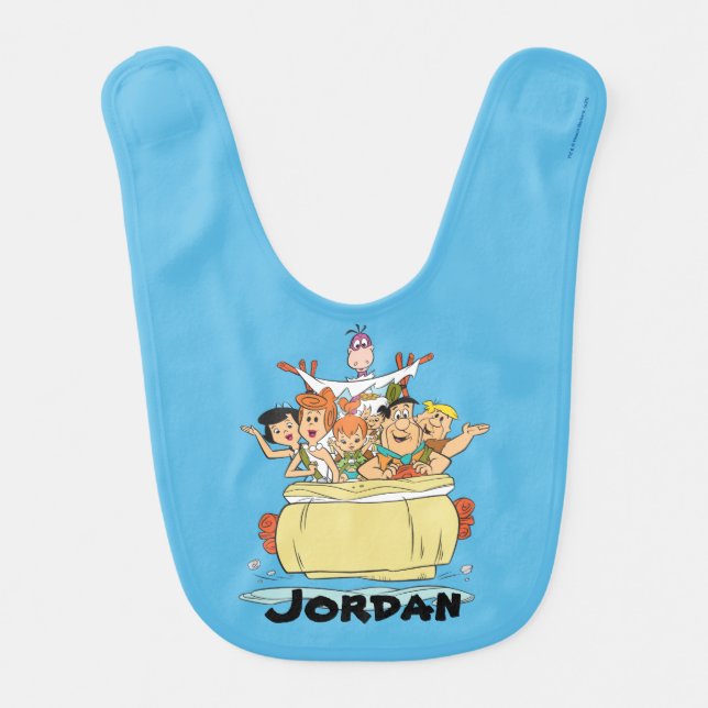 Flintstones Family Roadtrip Baby Bib (Front)