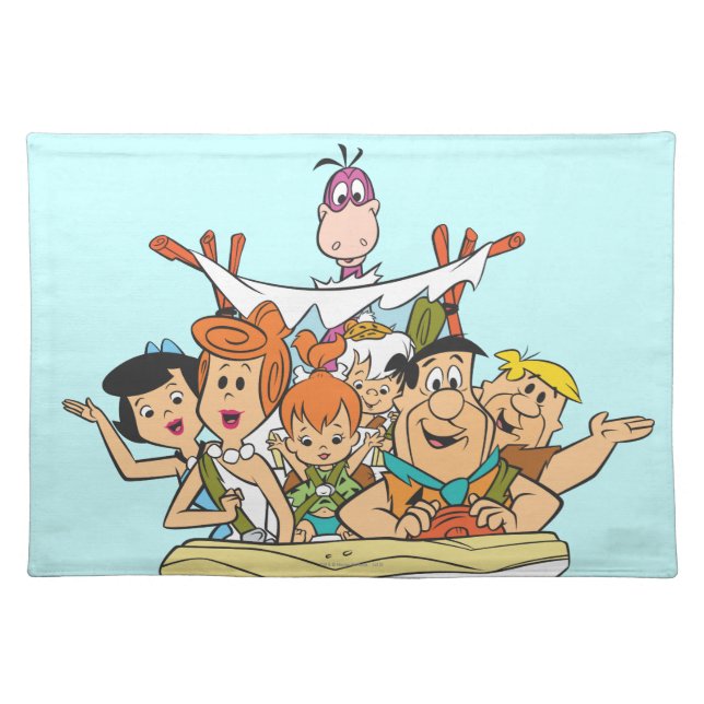 Flintstones Family Roadtrip Cloth Placemat (Front)