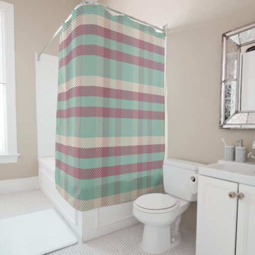 Flinty Minty Plaid FRWR Shower Curtain