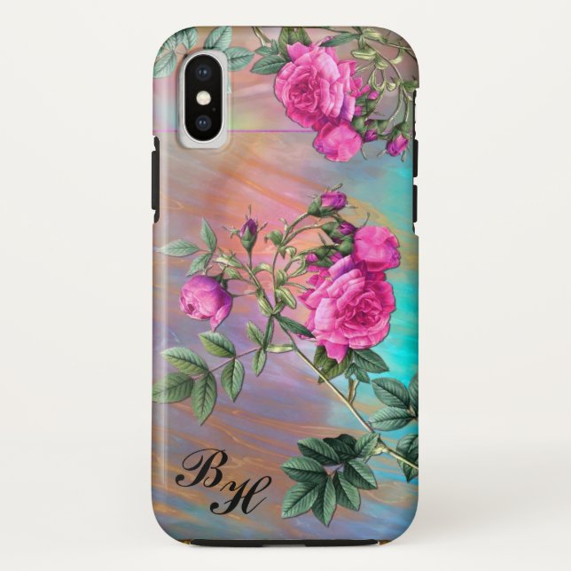 Flintz Rose Monogram Elegance Case-Mate iPhone Case (Back)