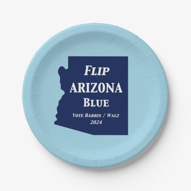 Flip Arizona Blue in 2024 Paper Plates (Front)
