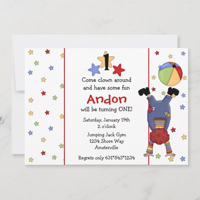 Flip Clown Invitation (Front)