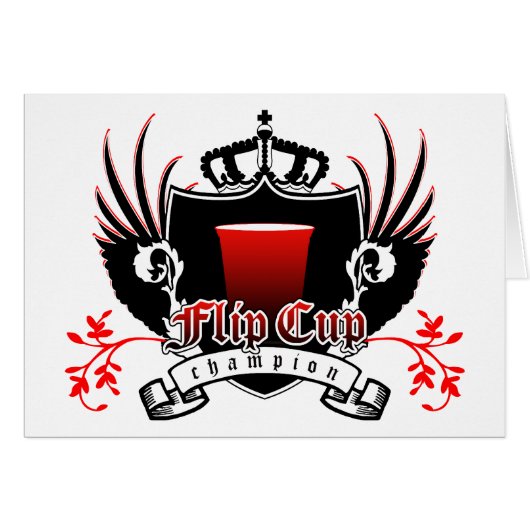flip cup champion royal crest cards (Front Horizontal)