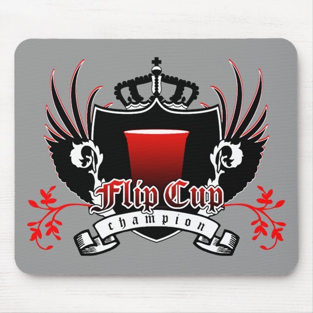 flip cup champion royal crest mouse pad (Front)