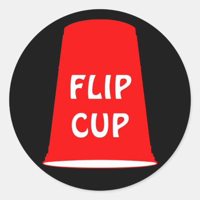 flip cup classic round sticker (Front)