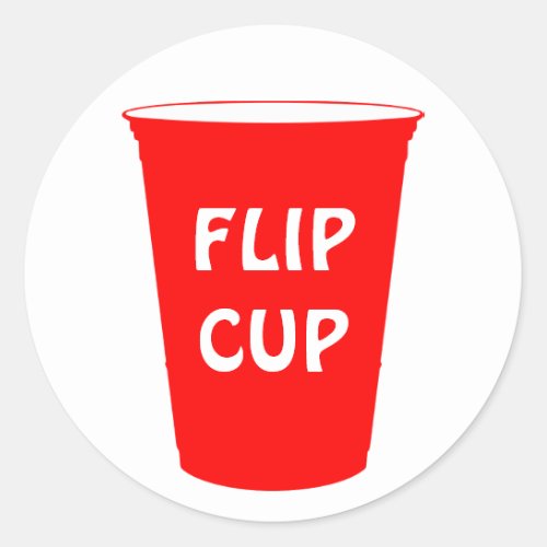 flip cup classic round sticker