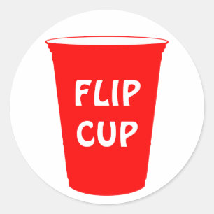 flip cup classic round sticker