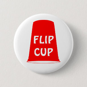flip cup pinback button